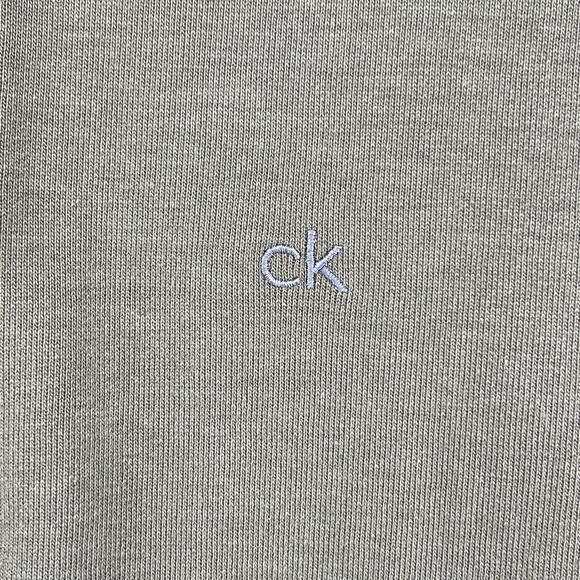 CALVIN KLEIN Sweatshirt Mens XS Classic 1/4 Zip Pullover Stretch Cotton Green - Picture 10 of 14